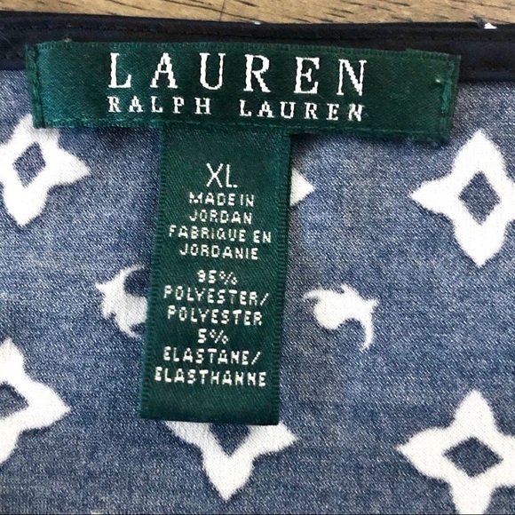 Lauren Ralph Lauren Navy Print Tunic XL GUC - Picture 2 of 8
